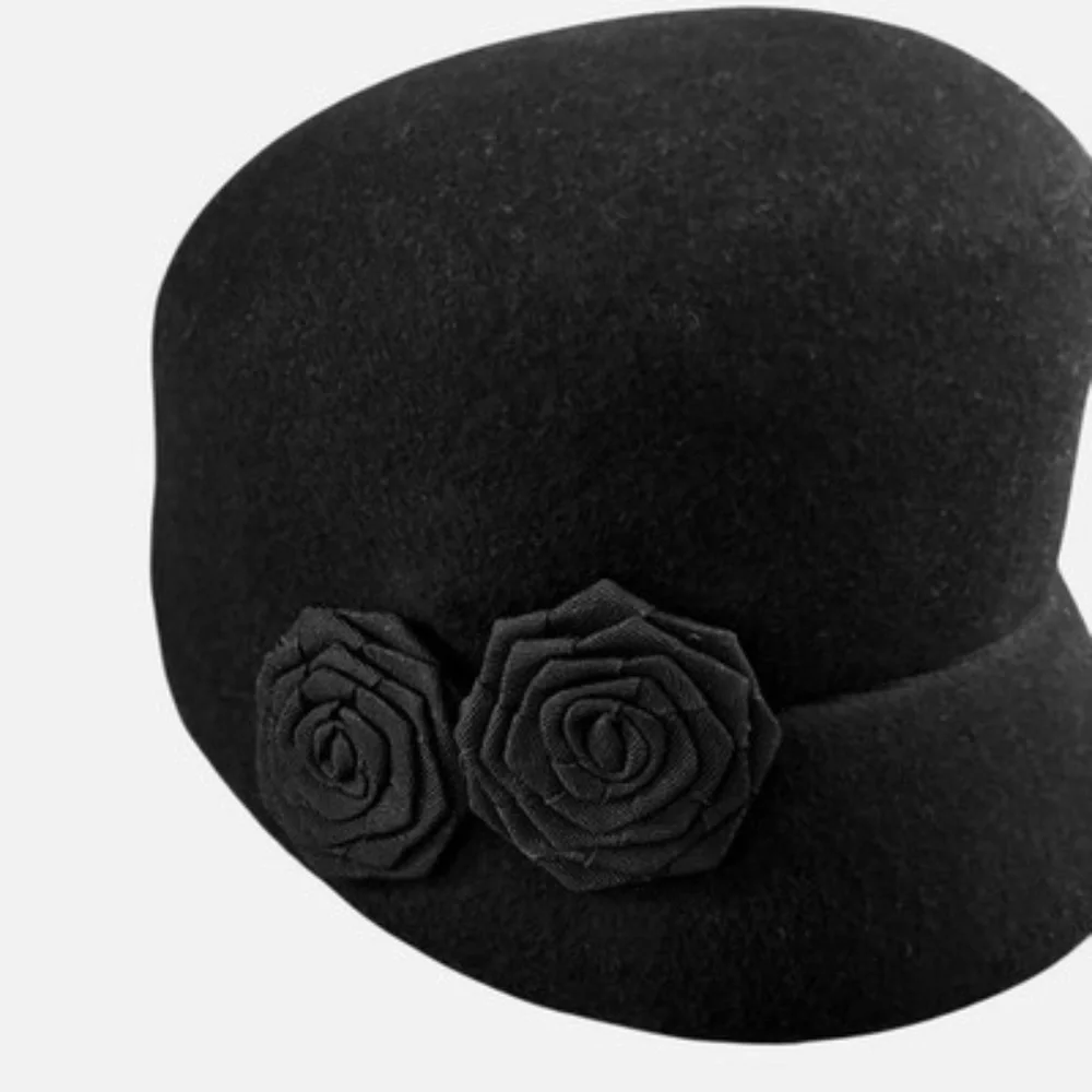 Riviera Womens Church Hat Black Wool One Size Fits All Hat‎